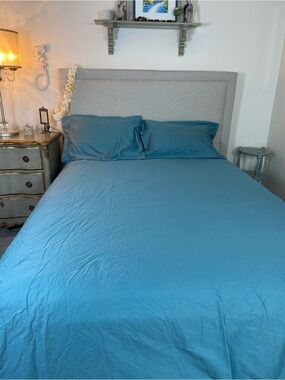 Hotel Style Sheets Set 3 Egyptian Cotton Teal Blue Smooth Luxurious Queen